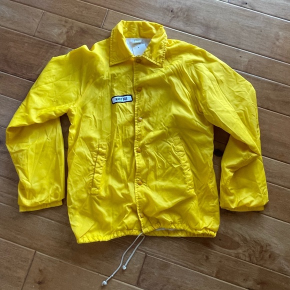 70s Vintage Cactus Yellow Windbreaker w. Name Patch and Back Graphic - Picture 4 of 9